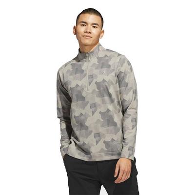 adidas Go-To Print Mens 1/4 Zip Top - Putty/Beige - thumbnail image 2