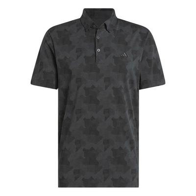 adidas Go-To Print Mens Polo Shirt -  Carbon/Black