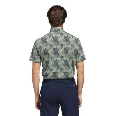 adidas Go-To Print Mens Polo Shirt -  Silver Green/Collegiate Navy - thumbnail image 3