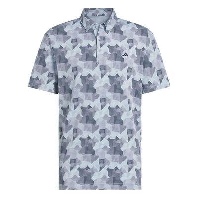 adidas Go-To Print Mens Polo Shirt -  Wonder Blue/Collegiate Navy