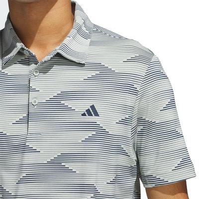 adidas Ultimate Performance Mens Polo Shirt - Wonder Silver/Collegiate Navy - thumbnail image 4