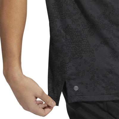 adidas Jacquard Golf Polo - Carbon/Black - thumbnail image 4