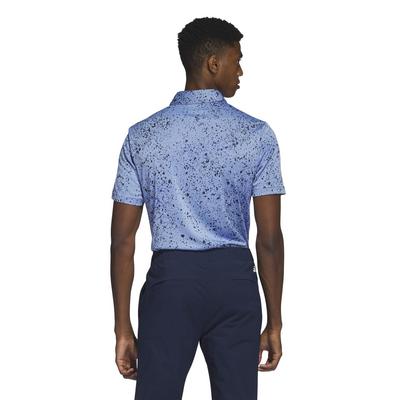 adidas Jacquard Print Golf Polo - Blue Fusion/Lucid Blue - thumbnail image 2