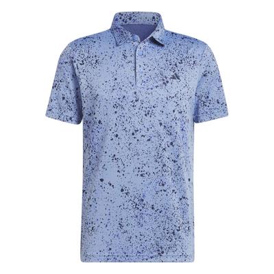 adidas Jacquard Print Golf Polo - Blue Fusion/Lucid Blue - thumbnail image 1