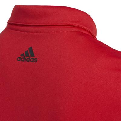 adidas Junior 3 Stripe Golf Polo - Collegiate Red - thumbnail image 4