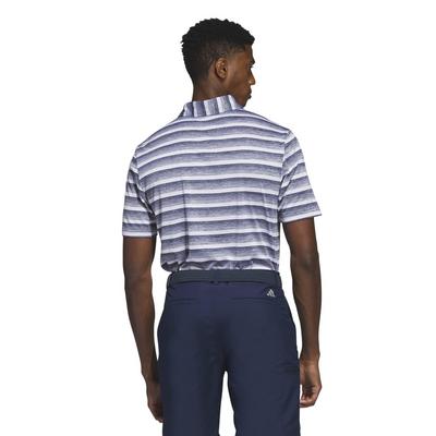 adidas 2 Colour Stripe Golf Polo - College Navy - thumbnail image 2