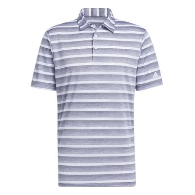 adidas 2 Colour Stripe Golf Polo - Grey - thumbnail image 1