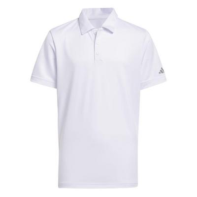 adidas Junior Performance Golf Polo - White - thumbnail image 1