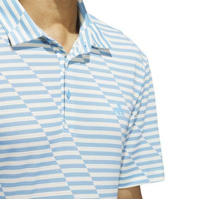 adidas Mesh Print Golf Polo - Semi Blue Burst - thumbnail image 5