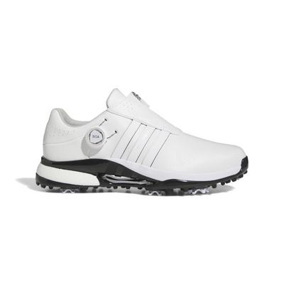 adidas Tour360 24 BOA Boost Golf Shoes - White/White/Black - thumbnail image 1