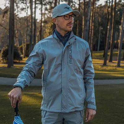 Mizuno Arc Waterproof Golf Rain Jacket - Quick Silver - thumbnail image 4