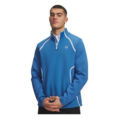 Under Armour UA Drive 1/4 Zip Golf Midlayer - Aegean Blue/White