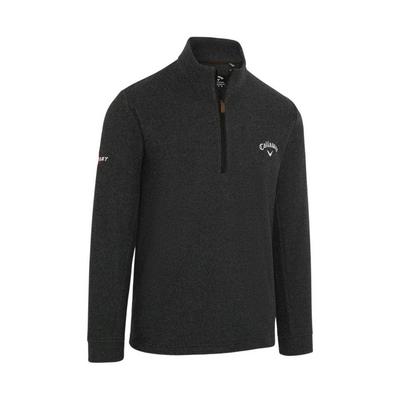 Callaway Double Brushed Jacquard 1/4 Zip Golf Sweater - Caviar