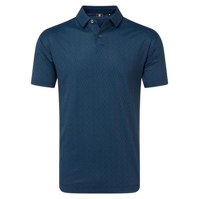 Footjoy Modernist Geo Pique Golf Polo Shirt - Navy Tonal