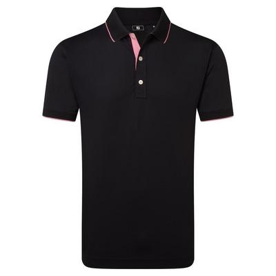 Footjoy Wordmark Pique Golf Polo Shirt - Black