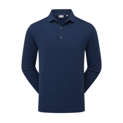 FootJoy ThermoSeries Long Sleeve Golf Polo Shirt - Navy