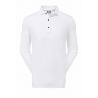 FootJoy ThermoSeries Long Sleeve Golf Polo Shirt - White
