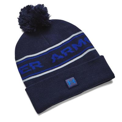 Under Armour Halftime Golf Pom Beanie Hat - Midnight Navy/Steel - thumbnail image 1