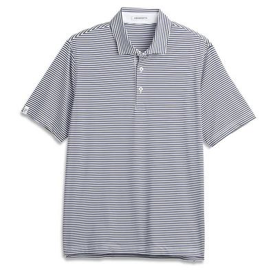 Ashworth Striped Tech Golf Polo - White/Navy - thumbnail image 1