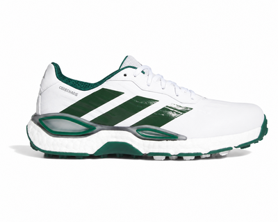 adidas Codechaos 27 Golf Shoes - White/Collegiate Green/Silver Metallic - thumbnail image 1