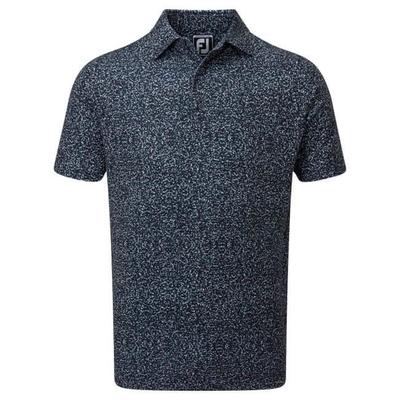 FootJoy Granite Print Lisle Golf Shirt - Navy - thumbnail image 1