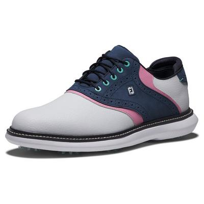 FootJoy Traditions Golf Shoe - White/Navy/Pink - thumbnail image 7