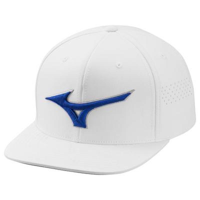 Mizuno Tour Flat Snapback Golf Cap - White - thumbnail image 1