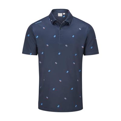 Ping Two Tone Golf Polo Shirt - Navy/Poppy