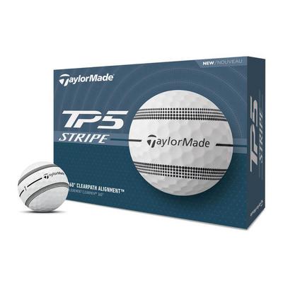 TaylorMade TP5 Stripe Golf Balls - White - thumbnail image 1