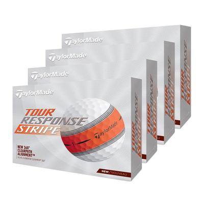 TaylorMade Tour Response Stripe Golf Balls - White/Orange (4 FOR 3) - thumbnail image 1