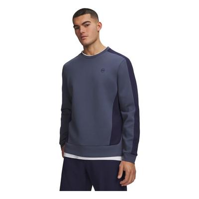 Under Armour UA Drive Crew Neck Golf Midlayer - Downpour Grey/White/Blue