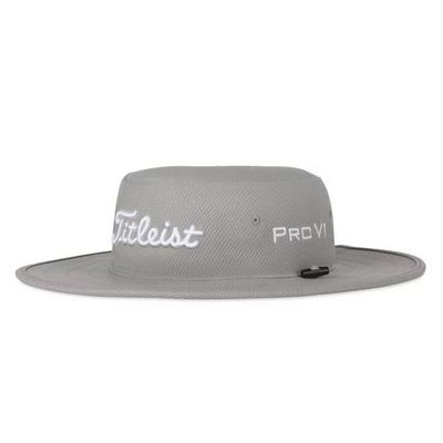 Titleist Tour Aussie Stretch UV Wide Brim Golf Hat - Grey