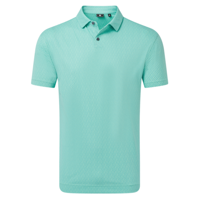 Footjoy Modernist Geo Pique Golf Polo Shirt - Blue Reef