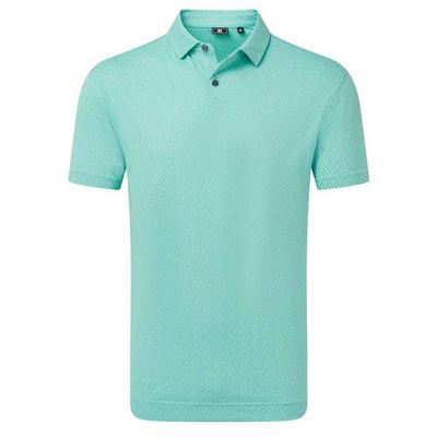 Footjoy Modernist Geo Pique Golf Polo Shirt - Blue Reef