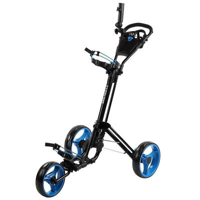 SkyMax Qwik Fold 3.0 3-Wheel Push Cart - Black/Blue