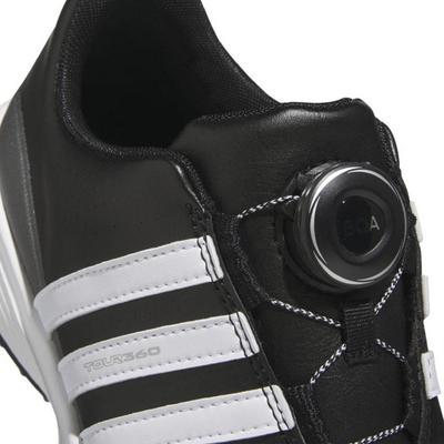 adidas Tour360 24 BOA Junior Golf Shoes - Black/White/Iron - thumbnail image 7