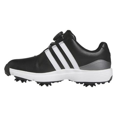 adidas Tour360 24 BOA Junior Golf Shoes - Black/White/Iron - thumbnail image 2