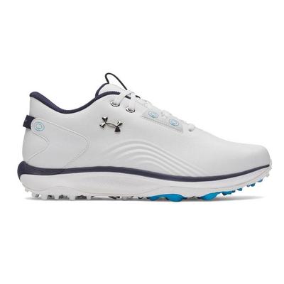 Under Armour UA Drive Fade 2 Spikeless Golf Shoes - White/White/Metallic Silver