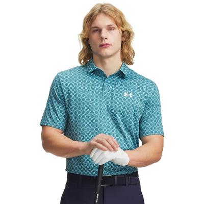 Under Armour UA Matchplay Printed Golf Polo Shirt - Boundless Blue/Blue Haze